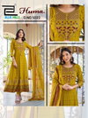 Huma By Blue Hills Rayon Anarkali Kurti With Bottom Dupatta Surat Wholesale Market
